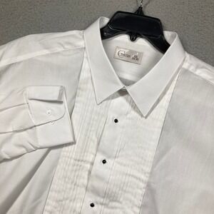 Chaplin Tuxedo Shirt Mens 3XL White Pleated Bib Front Easy Fit Long Sleeve‎